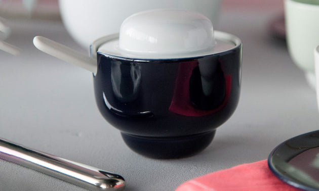 Sugar Pot / White/Blue Black