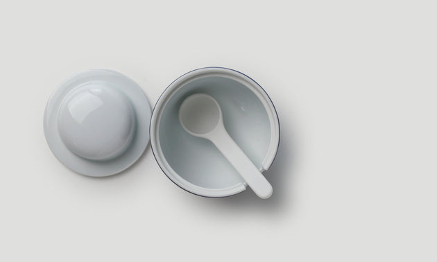 Sugar Pot / White/Blue Black