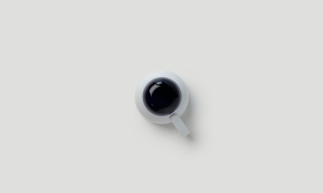 Espresso Cup with Handle / White/Dark Blue