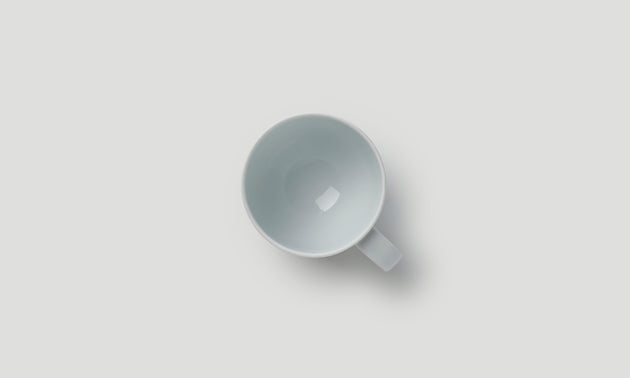 Coffee Cup with Handle / White/Dark Blue