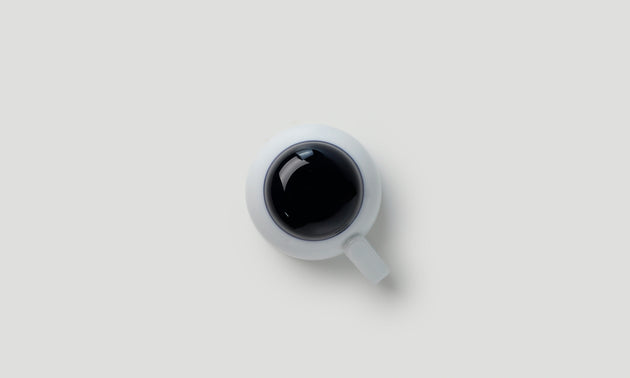 Coffee Cup with Handle / White/Dark Blue