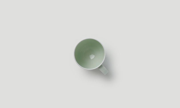 Espresso Cup with Handle / Celadon/White